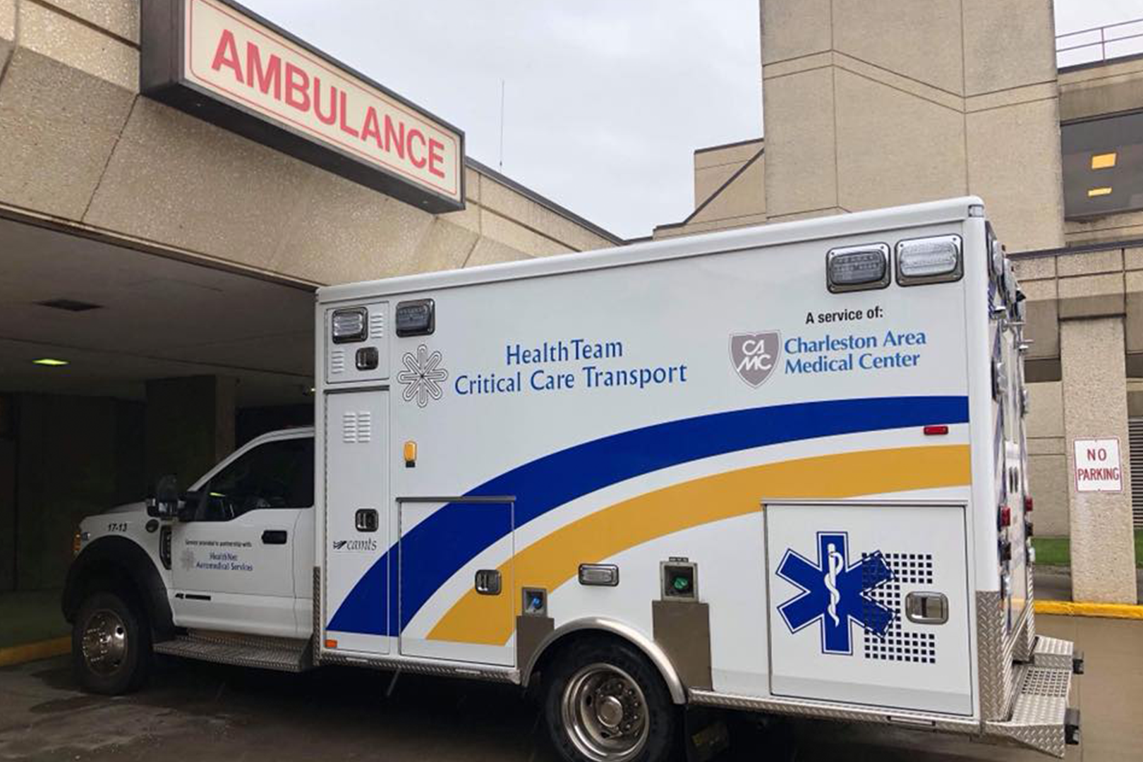 An image of HealthTeam Critical Care Transport's official ambulance