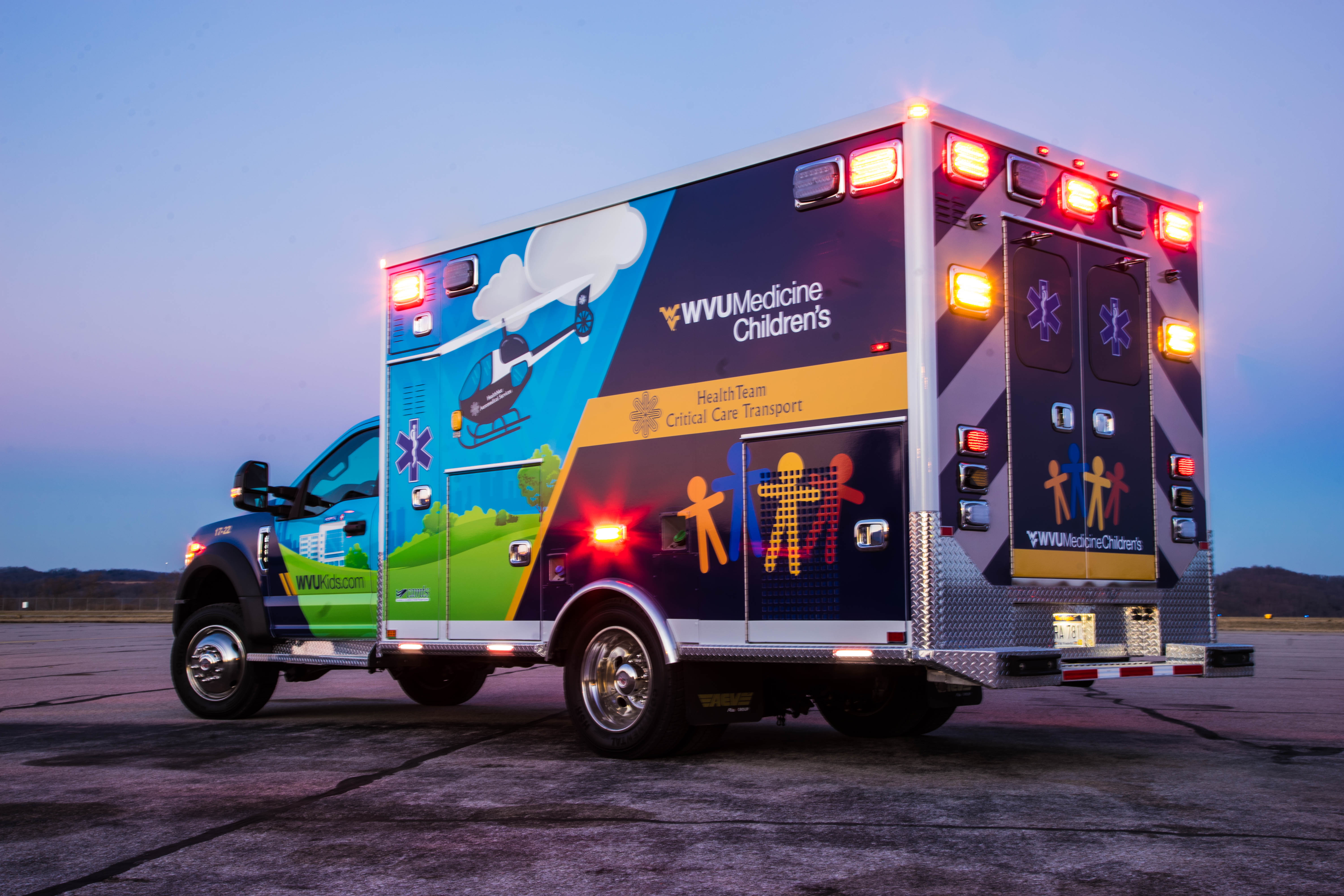 AN image of WVU Children's ambulance by HealthTeam Critical Care Transport